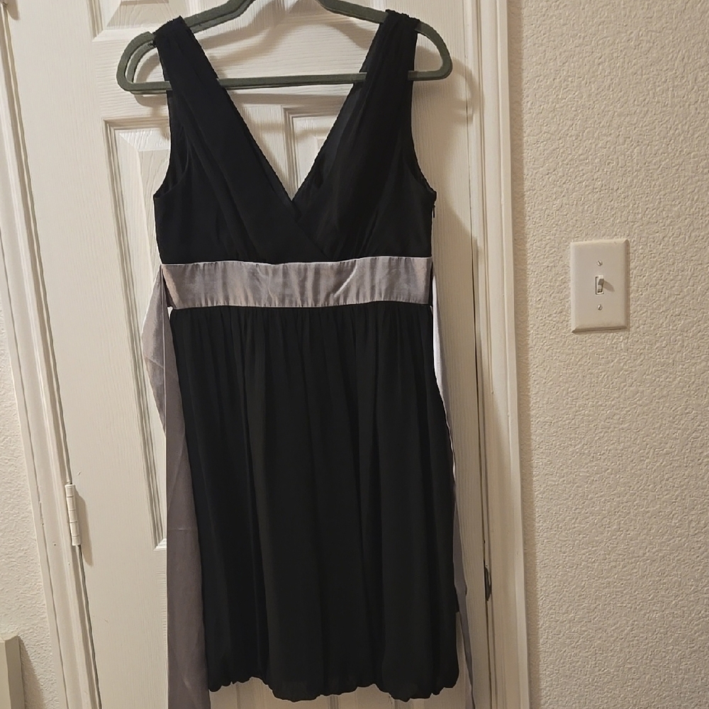 London Times Black and Silver Sleeveless Mini Dress